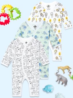 The Mom Store - Jabla Lion King, Jungle Elephant, The Jungle Book Rompers (Pack Of 3)