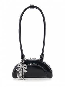 self-portrait - Black Curved Charm Shoulder Bag