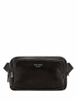 PRADA - Dark Brown Logo Small Crossbody Bag