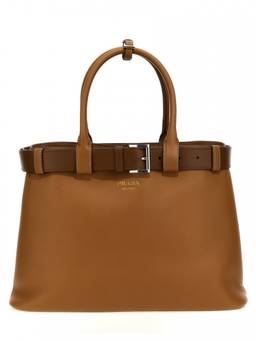 PRADA - Brown Buckle Large Handbag