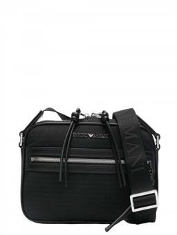 EMPORIO ARMANI - Black Logo Medium Crossbody Bag