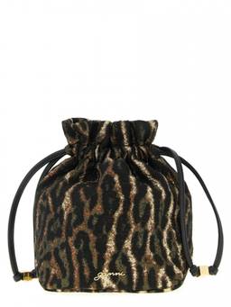 Ganni - Leopard Print Bou Clutch