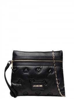 Love Moschino - Black Embossed Hearts Medium Crossbody Bag