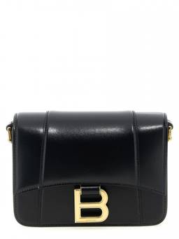 Balenciaga - Black Flap Hourglass small crossbody bag