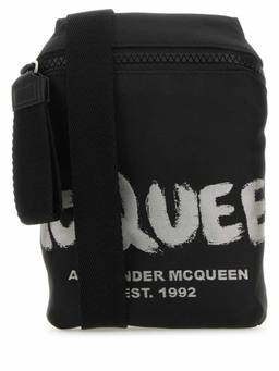 Alexander McQueen - Black Fabric Mcqueen Graffiti Crossbody Bag