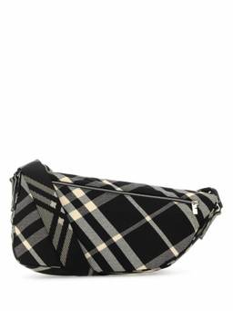 Burberry - Black Embroidered Fabric Shield Crossbody Bag
