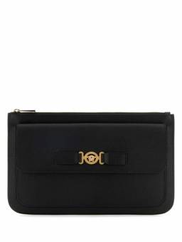 Versace - Black Leather Large Medusa Biggie Clutch