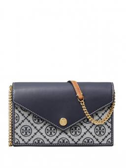 TORY BURCH - Navy Blue T Monogram Crossbody Bag