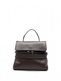 Moschino - Dark Brown Tie Me Mini Satchel