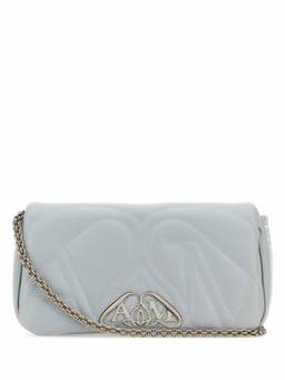 Alexander McQueen - Powder blue leather small Seal shoulder bag