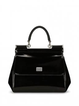 Dolce&Gabbana - Black Sicily medium shiny leather handbag