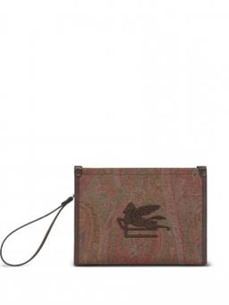 Etro - Brown Paisley Logo Clutch