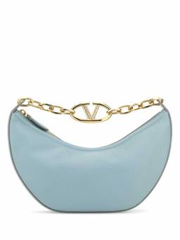 Valentino Garavani - Light Blue Leather Small Hobo Vlogo Moon Shoulder Bag