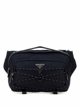 PRADA - Dark Blue Logo Crossbody Bag