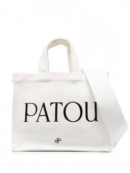 Patou - Beige White Logo Satchel Bag