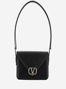 Valentino Garavani - Black Silver Logo Shoulder Bag