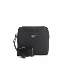 PRADA - Black Logo Small Crossbody Bag