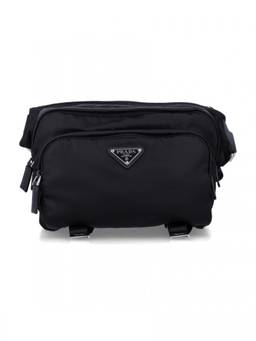 PRADA - Black Logo Small Crossbody Bag
