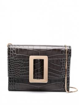 Boyy - Black Buckle Croco Embossed Crossbody Bag
