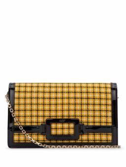 Roger Vivier - Yellwo Check Print Clutch