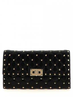 Valentino Garavani - Black Rockstud Spike Shoulder Bag