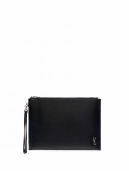 Saint Laurent - Black Cassandre leather clutch