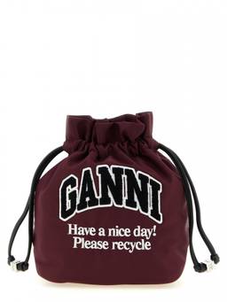 Ganni - Maroon Logo Clutch