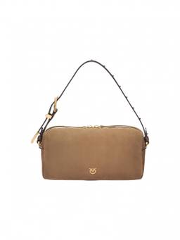 Pinko - Beige Logo Medium Crossbody Bag