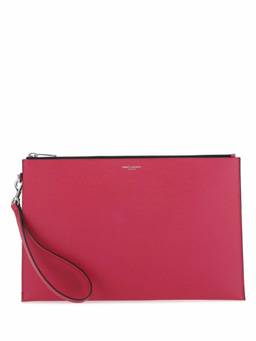 Saint Laurent - Fuchsia Logo Leather Clutch