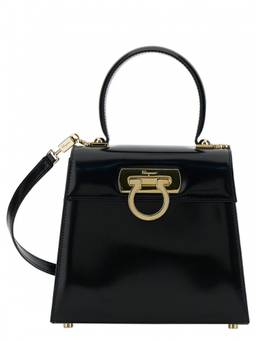 Ferragamo - Black Gancini Small Satchel