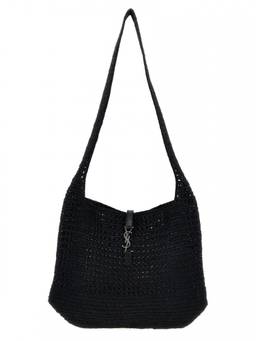 Saint Laurent - Black Le 5 7 Raffia Crossbody Bag