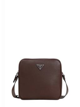 PRADA - Brown Logo Crossbody Bag
