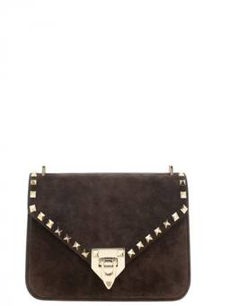 Valentino Garavani - Brown Rockstud Small Shoulder Bag