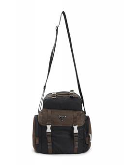 PRADA - Black Logo Large Crossbody Bag