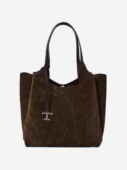 TOD'S - Dark Brown T Timeless Medium Tote