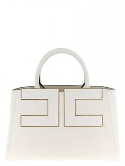Elisabetta Franchi - White Logo Small Satchel