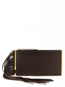 Elisabetta Franchi - Dark Brown Fringed Clutch