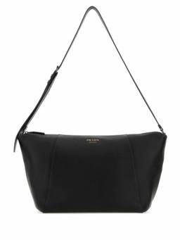PRADA - Black logo-stamp crossbody bag