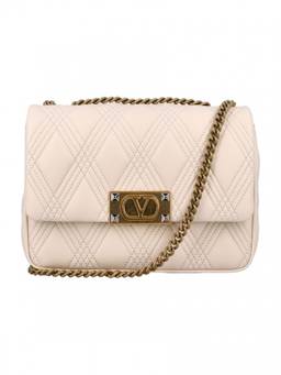 Valentino Garavani - Off White Quiltied 67 Medium Shoulder Bag