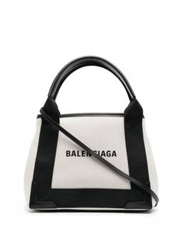 Balenciaga - White Navy Cabas Xs Satchel Bag