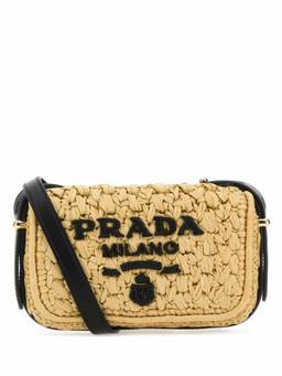 PRADA - Beige Woven Crossbody Bag