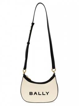 BALLY - BlackWhite Bar Ellipse crossbody bag