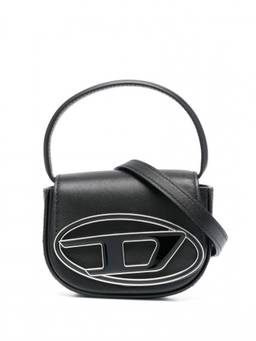 Diesel - Black Logo Leather Mini Crossbody Bag