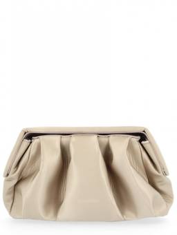 Themoire - Beige Ruched Clutch