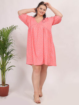 Qurvii - Floral Print Summer Mini Dress