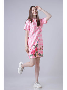 NEOFAA - The Graphic Edition Watermelon Pink Women Polo Mini Dress