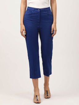ELLE - Women Blue Solid Body Trouser
