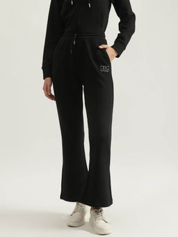 ELLE - Women Black Solid Regular Fit High-Rise Trouser