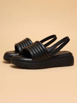 ERIDANI - Women Velvet Black Platform Heels