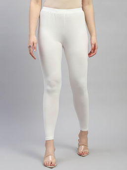 Monte Carlo - Womens Off White Solid Regular Fit Legging